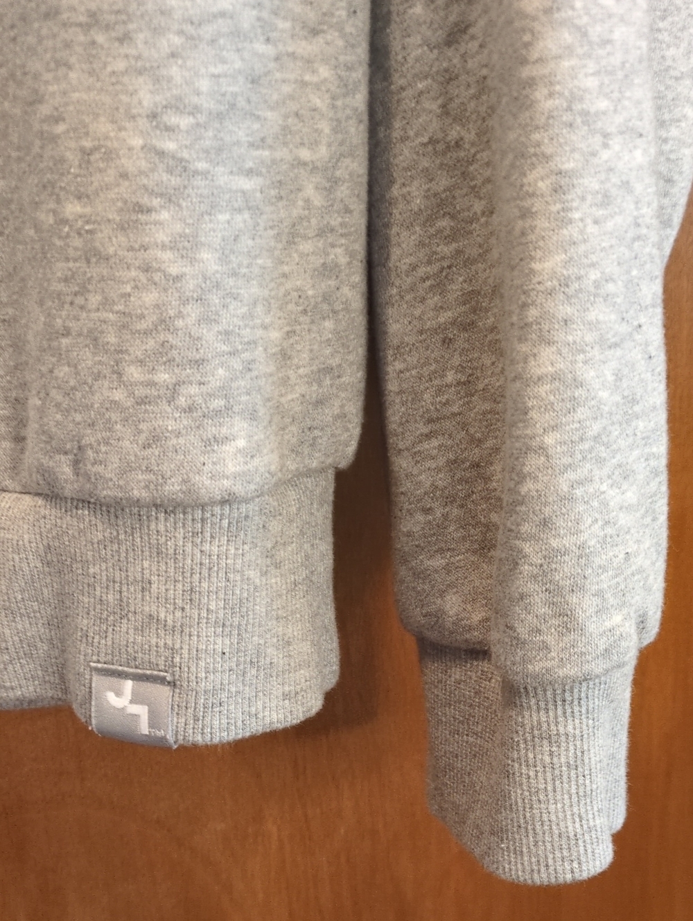 JoyLab Grey Mock Neck Sweatshirt with Pink & Blue 'LOVE' Appliqué - Picture 3 of 6